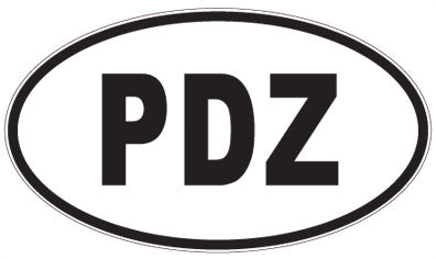 PDZ - 3 Letter Initials Oval Sticker
