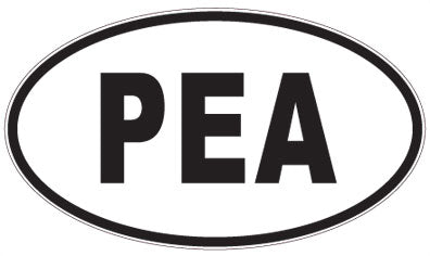 PEA - 3 Letter Initials Oval Sticker