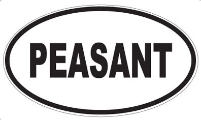 PEASANT - Oval Sticker