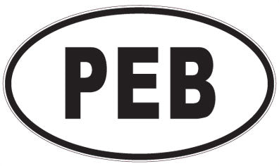 PEB - 3 Letter Initials Oval Sticker