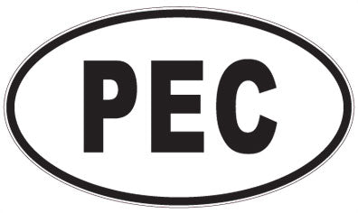 PEC - 3 Letter Initials Oval Sticker