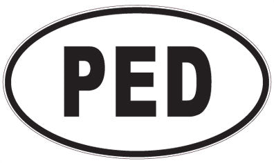 PED - 3 Letter Initials Oval Sticker
