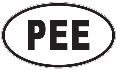 PEE - 3 Letter Initials Oval Sticker