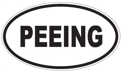 PEEING - Oval Sticker