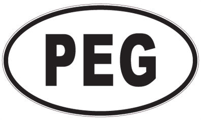 PEG - 3 Letter Initials Oval Sticker