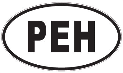 PEH - 3 Letter Initials Oval Sticker