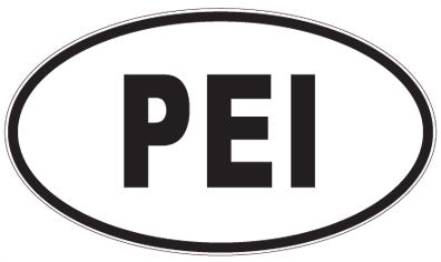 PEI - 3 Letter Initials Oval Sticker