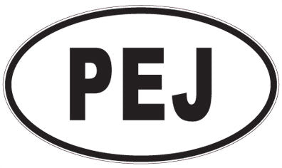 PEJ - 3 Letter Initials Oval Sticker