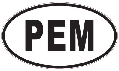 PEM - 3 Letter Initials Oval Sticker