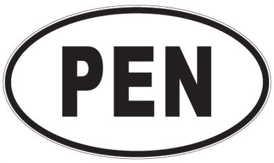 PEN - 3 Letter Initials Oval Sticker