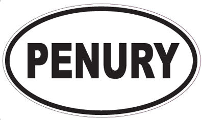 PENURY - Oval Sticker
