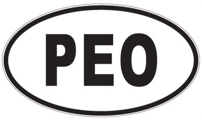 PEO - 3 Letter Initials Oval Sticker
