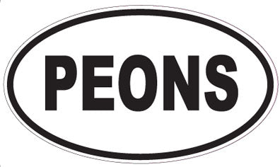 PEONS - Oval Magnet
