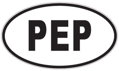 PEP - 3 Letter Initials Oval Sticker