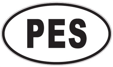 PES - 3 Letter Initials Oval Sticker