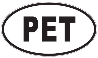 PET - 3 Letter Initials Oval Sticker