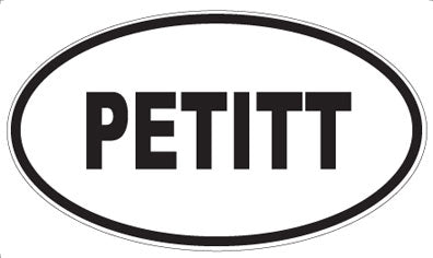 PETITT - Oval Sticker