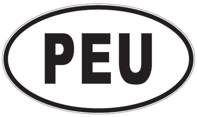 PEU - 3 Letter Initials Oval Sticker