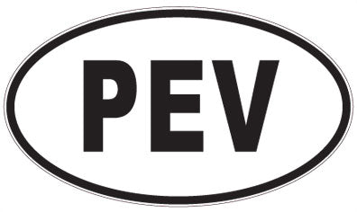 PEV - 3 Letter Initials Oval Sticker