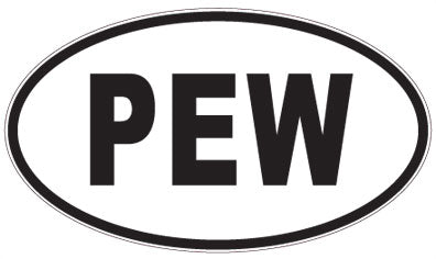 PEW - 3 Letter Initials Oval Sticker