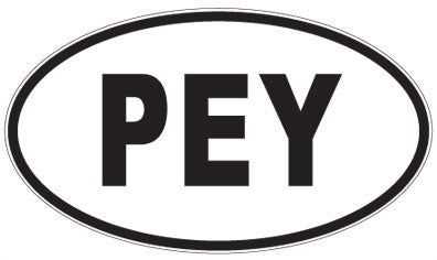 PEY - 3 Letter Initials Oval Sticker