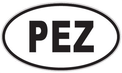 PEZ - 3 Letter Initials Oval Sticker