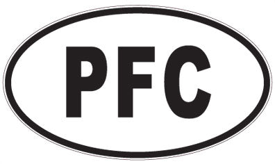 PFC - 3 Letter Initials Oval Sticker