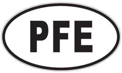 PFE - 3 Letter Initials Oval Sticker