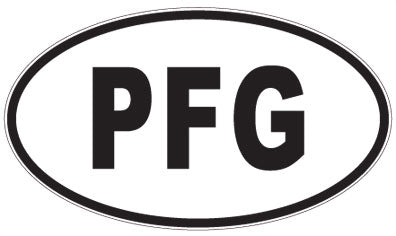 PFG - 3 Letter Initials Oval Sticker