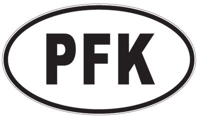 PFK - 3 Letter Initials Oval Sticker