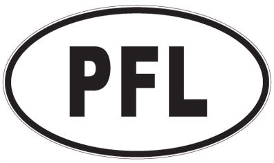 PFL - 3 Letter Initials Oval Sticker
