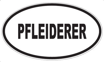 PFLEIDERER - Oval Sticker