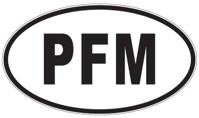 PFM - 3 Letter Initials Oval Sticker