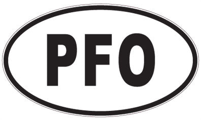 PFO - 3 Letter Initials Oval Sticker