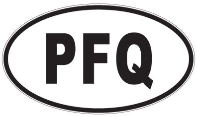 PFQ - 3 Letter Initials Oval Sticker