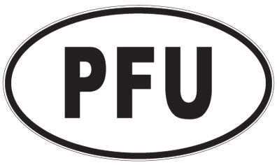 PFU - 3 Letter Initials Oval Sticker