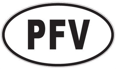 PFV - 3 Letter Initials Oval Sticker