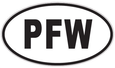 PFW - 3 Letter Initials Oval Sticker