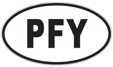PFY - 3 Letter Initials Oval Sticker
