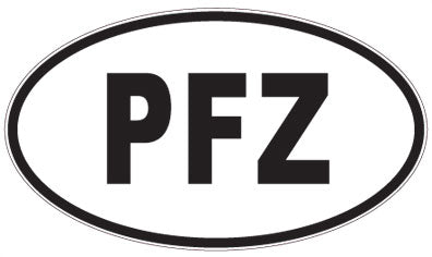 PFZ - 3 Letter Initials Oval Sticker