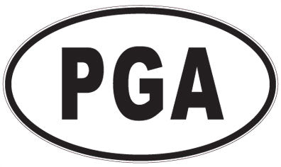 PGA - 3 Letter Initials Oval Sticker