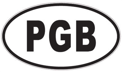 PGB - 3 Letter Initials Oval Sticker