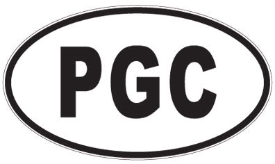 PGC - 3 Letter Initials Oval Sticker