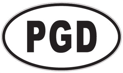 PGD - 3 Letter Initials Oval Sticker