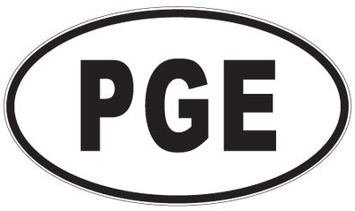 PGE - 3 Letter Initials Oval Sticker