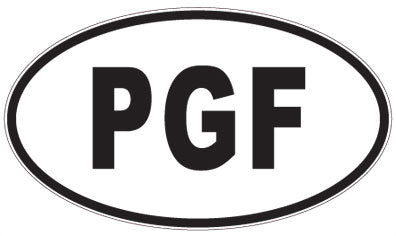 PGF - 3 Letter Initials Oval Sticker