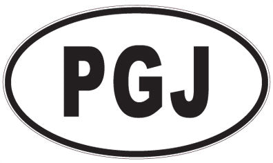 PGJ - 3 Letter Initials Oval Sticker
