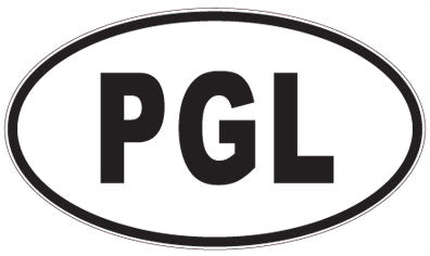 PGL - 3 Letter Initials Oval Sticker