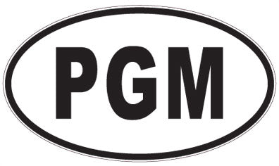 PGM - 3 Letter Initials Oval Sticker