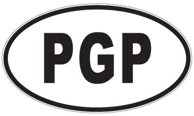 PGP - 3 Letter Initials Oval Sticker